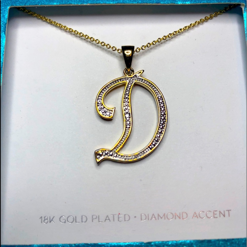 New Necklace Diamond Accent 18K Gold Plated